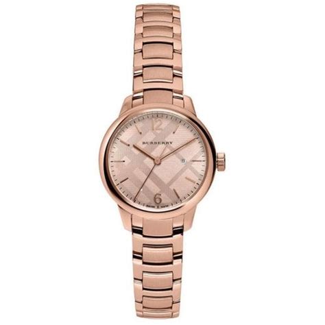 burberry check watch rose gold|Burberry Ladies Watches .